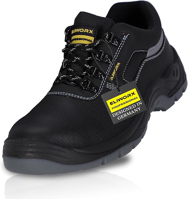 ELIWORX Sicherheitsschuhe Herren S3 SR – Arbeitsschuhe aus Rindsleder – Terra Low – mit Stahlkappe & durchtrittsicherer Sohle – rutschhemmend & atmungsaktiv