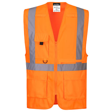 Portwest C357 - Hi-Vis Exekutiv Warnweste mit Tablet-Tasche Orange oder Gelb
