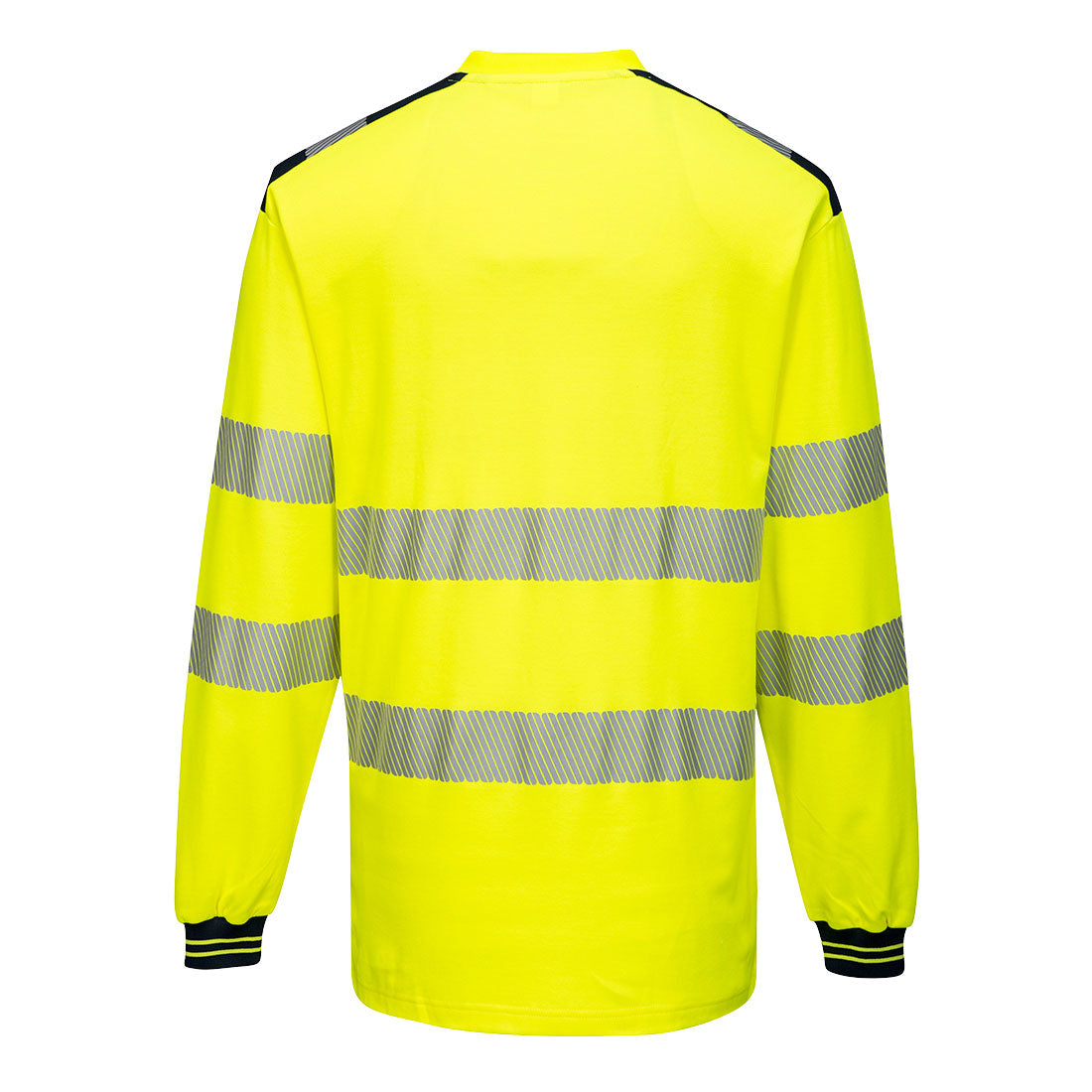 Portwest T185 Warnschutz Langarmshirt – Hi-Vis T-Shirt mit Reflexstreifen, Gelb/Schwarz & Orange/Schwarz