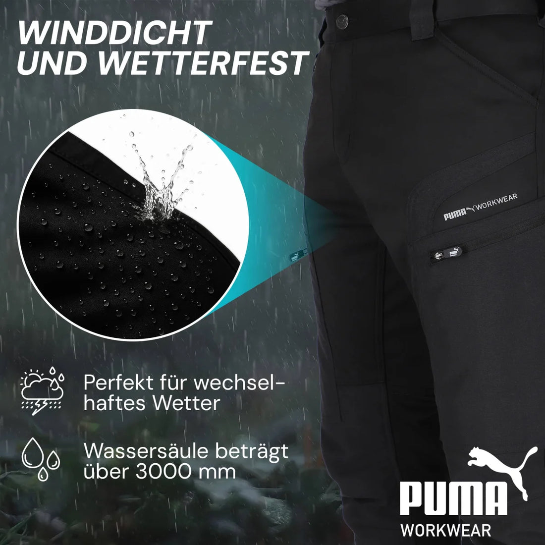 PUMA WORKWEAR PRO ONE ALPINE Softshellhose gefüttert – winddicht, wasserabweisend & elastisch