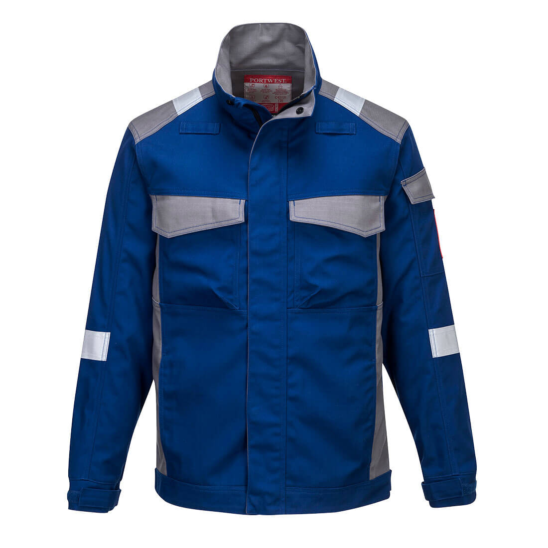 Portwest FR08 Bizflame Ultra zweifarbige Flammhemmende Jacke Royalblau und Grau