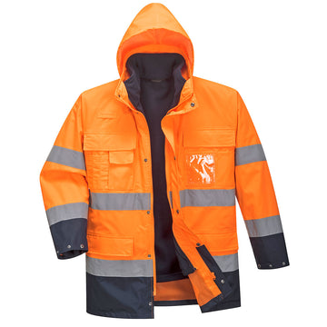 S162 Warnschutz-Jacke "Lite" 3-in-1  Orange/Marine