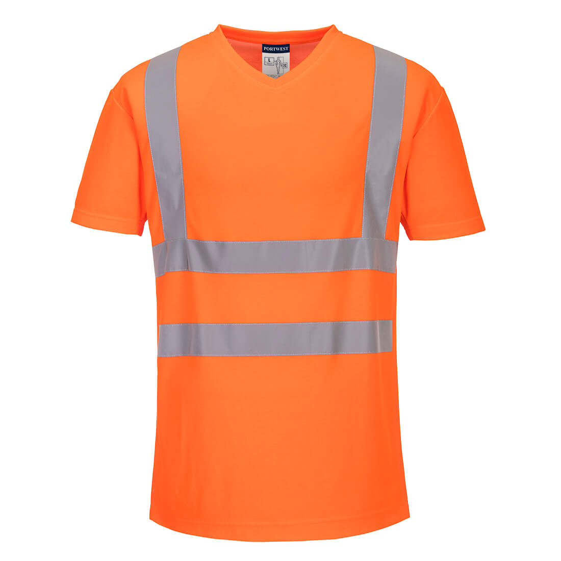 Warnschutz T-Shirt mit V-Ausschnitt