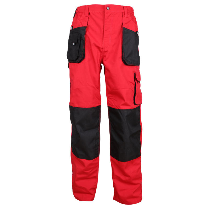 Stenso Kastor - Arbeitshose für Herren - Bundhose mit mehreren Taschen in rot