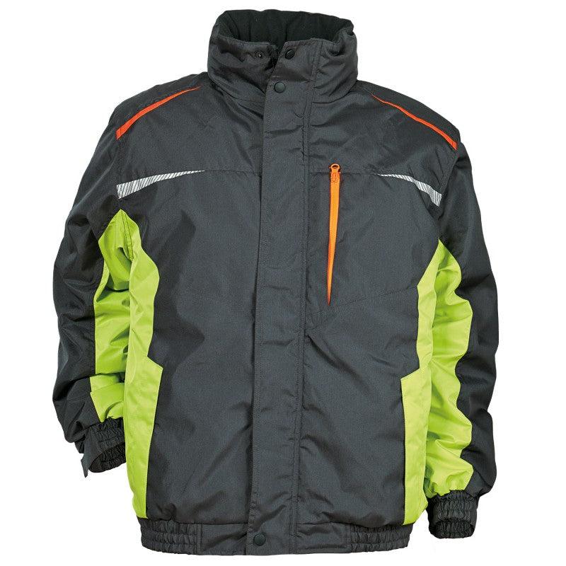 Stenso Arbeitsjacke gefüttert: Ultimativer Schutz & Stil - Wasserdichte Winterjacke mit Sichtstreifen
